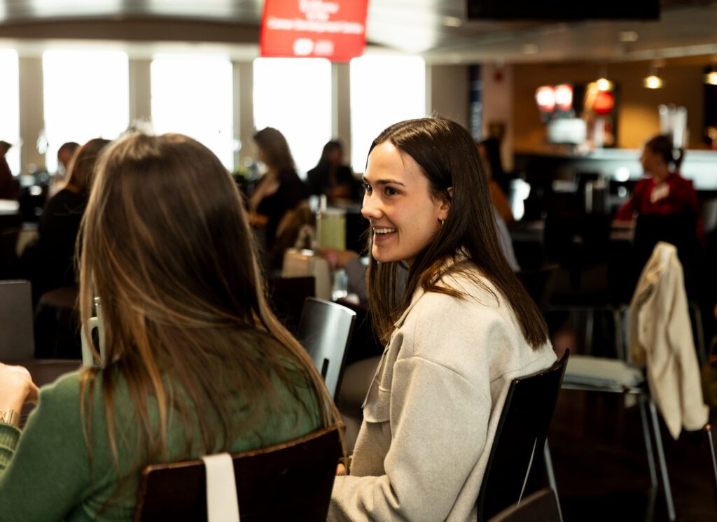 Two women in conversation at a Sego Leadership event Two women in conversation at a Sego Leadership event
